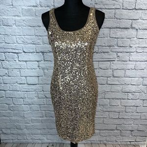 Gold sequin dress
